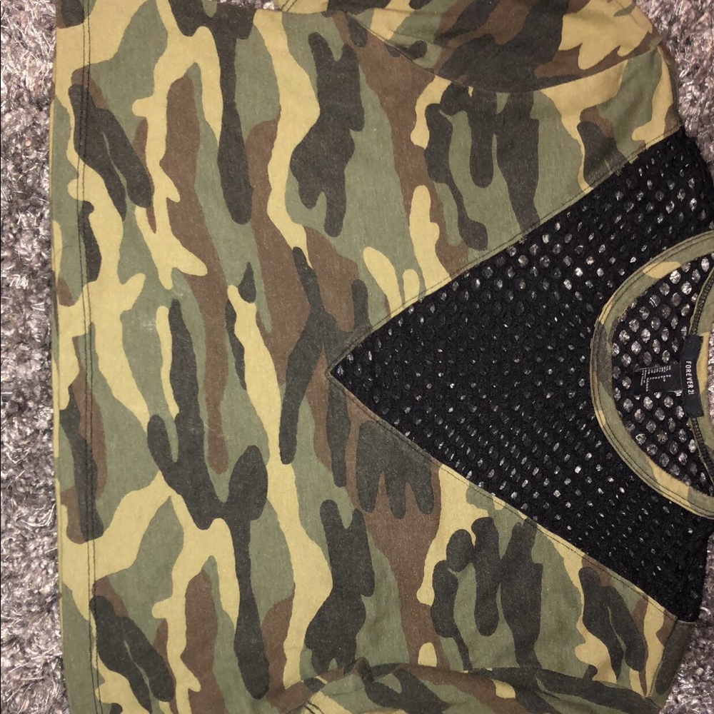 Army pattern crop top